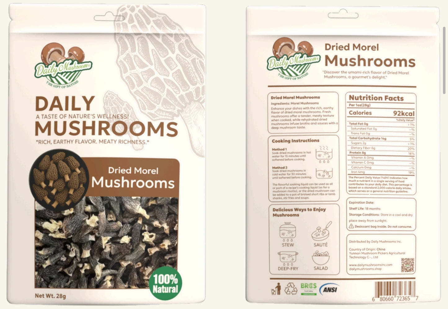 Morel Mushroom Whole Dried 30g